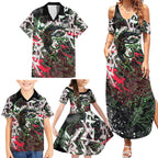 Personalised Penrith Panthers 60th Anniversary Family Matching Summer Maxi Dress and Hawaiian Shirt Abstract Graffiti - Dynamic Mascot Illustration 2026
