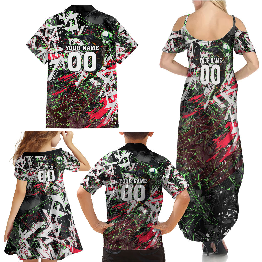 Personalised Penrith Panthers 60th Anniversary Family Matching Summer Maxi Dress and Hawaiian Shirt Abstract Graffiti - Dynamic Mascot Illustration 2026