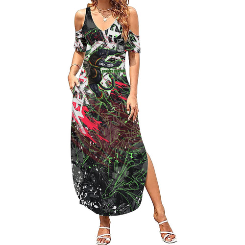 Personalised Penrith Panthers 60th Anniversary Family Matching Summer Maxi Dress and Hawaiian Shirt Abstract Graffiti - Dynamic Mascot Illustration 2026