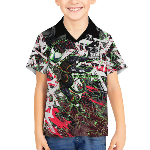 Personalised Penrith Panthers 60th Anniversary Family Matching Tank Maxi Dress and Hawaiian Shirt Abstract Graffiti - Dynamic Mascot Illustration 2026