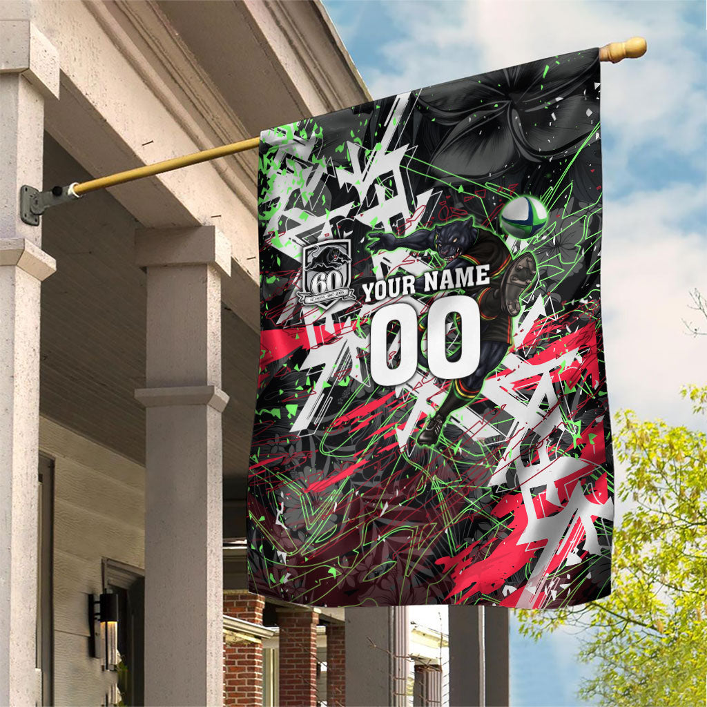 Personalised Penrith Panthers 60th Anniversary Garden Flag Abstract Graffiti - Dynamic Mascot Illustration 2026