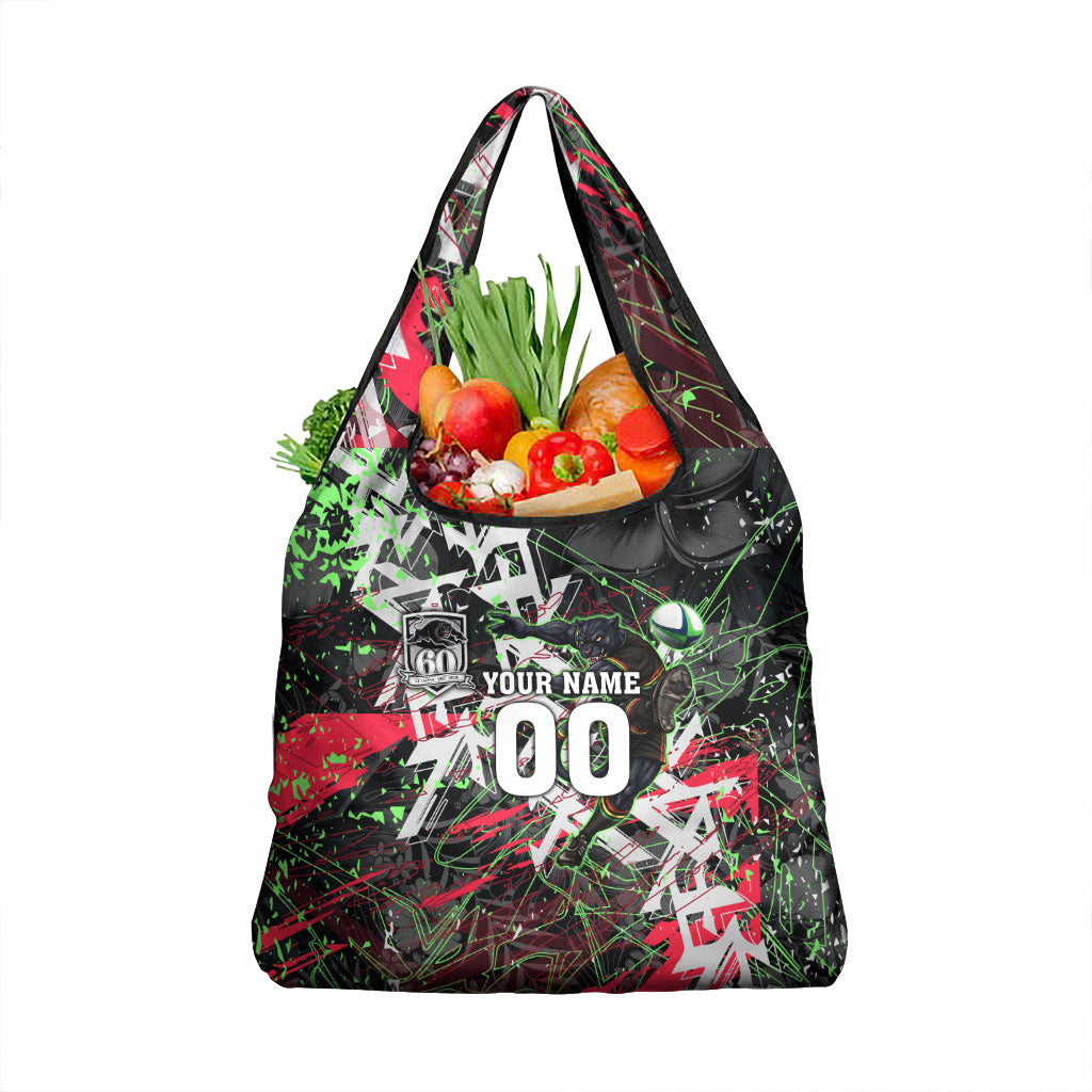 Personalised Penrith Panthers 60th Anniversary Grocery Bag Abstract Graffiti - Dynamic Mascot Illustration 2026