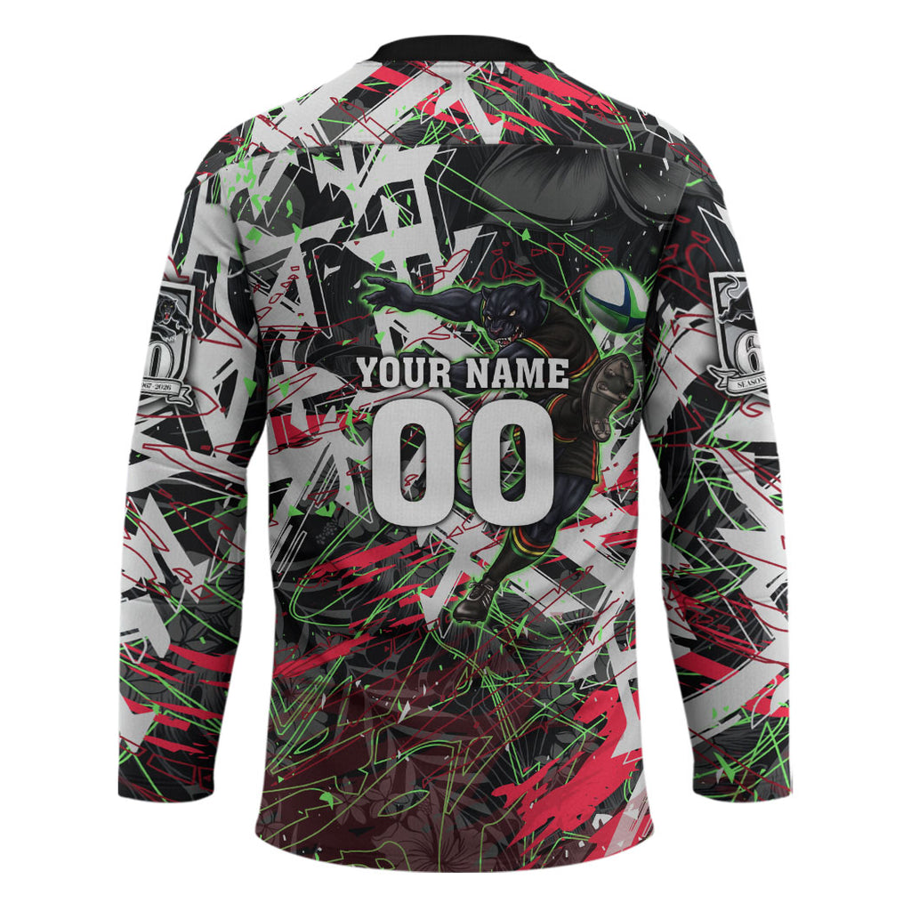Personalised Penrith Panthers 60th Anniversary Hockey Jersey Abstract Graffiti - Dynamic Mascot Illustration 2026