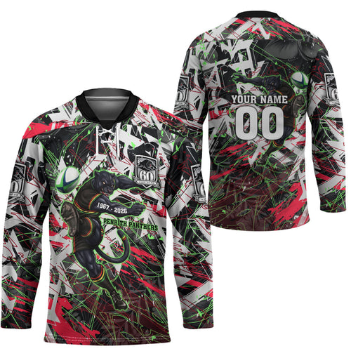Personalised Penrith Panthers 60th Anniversary Hockey Jersey Abstract Graffiti - Dynamic Mascot Illustration 2026