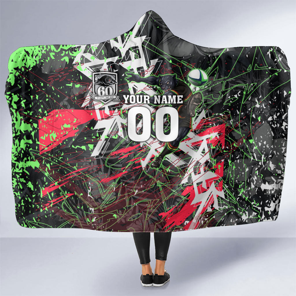 Personalised Penrith Panthers 60th Anniversary Hooded Blanket Abstract Graffiti - Dynamic Mascot Illustration 2026