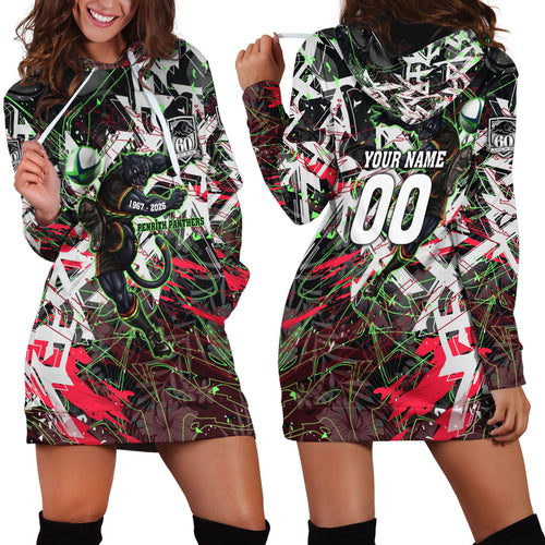 Personalised Penrith Panthers 60th Anniversary Hoodie Dress Abstract Graffiti - Dynamic Mascot Illustration 2026