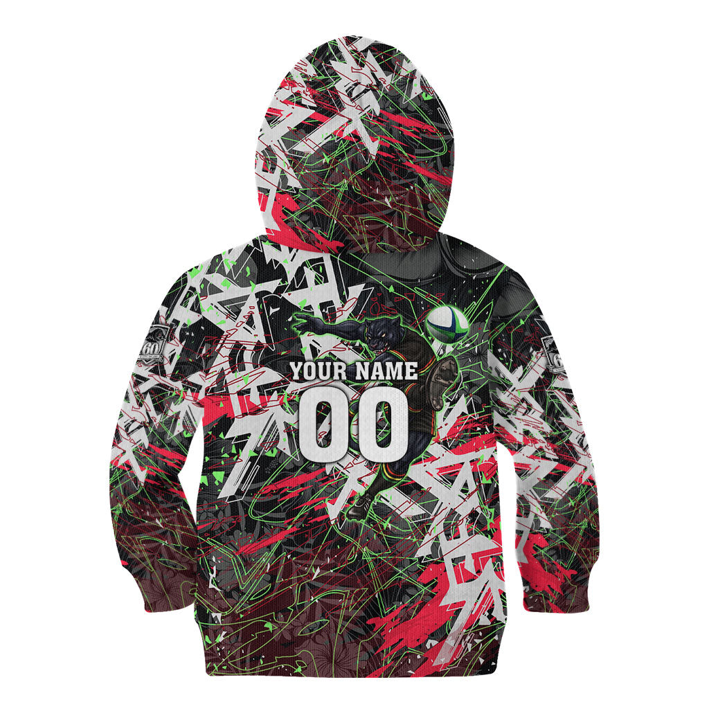 Personalised Penrith Panthers 60th Anniversary Kid Hoodie Abstract Graffiti - Dynamic Mascot Illustration 2026