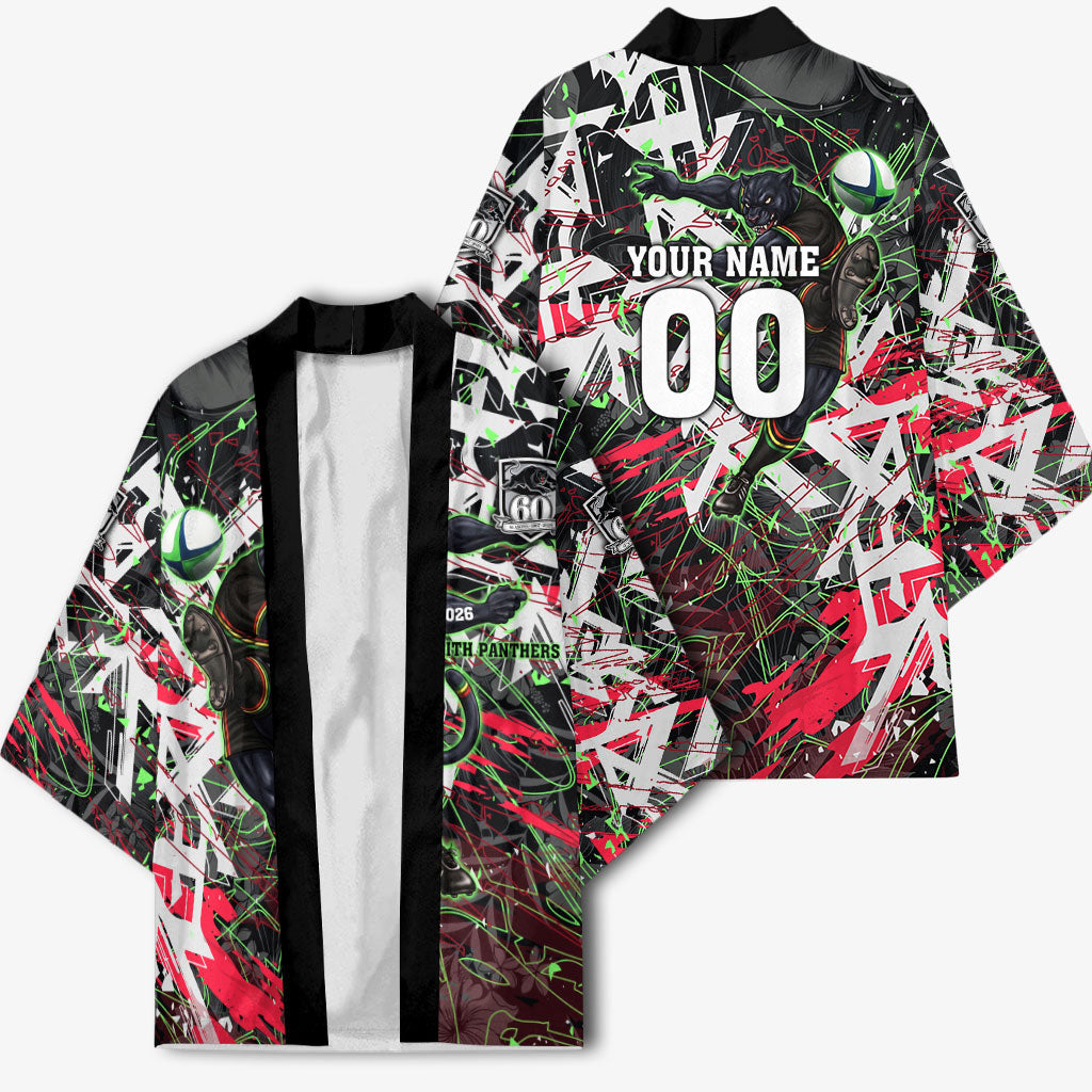 Personalised Penrith Panthers 60th Anniversary Kimono Abstract Graffiti - Dynamic Mascot Illustration 2026