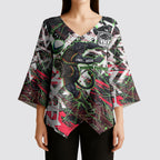 Personalised Penrith Panthers 60th Anniversary Kimono Sleeve Blouse Abstract Graffiti - Dynamic Mascot Illustration 2026