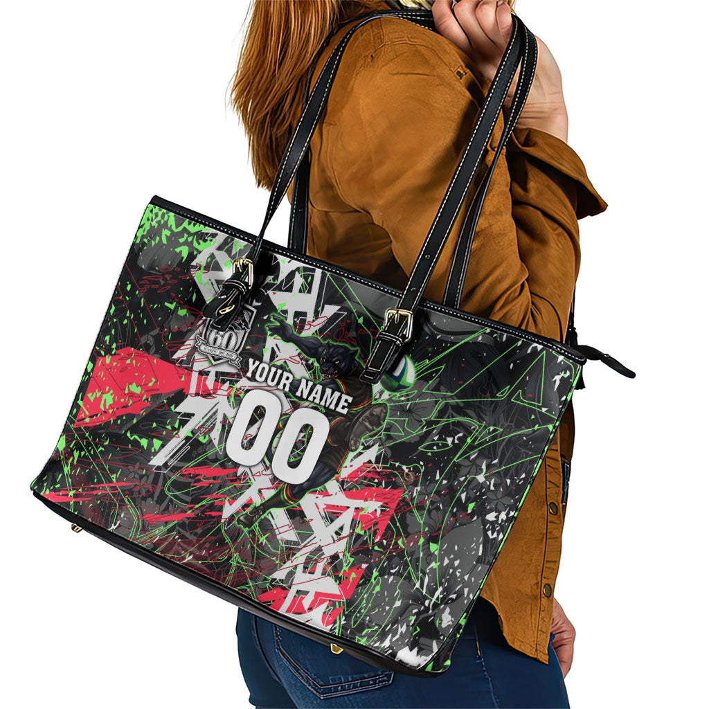 Personalised Penrith Panthers 60th Anniversary Leather Tote Bag Abstract Graffiti - Dynamic Mascot Illustration 2026