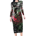 Personalised Penrith Panthers 60th Anniversary Long Sleeve Bodycon Dress Abstract Graffiti - Dynamic Mascot Illustration 2026
