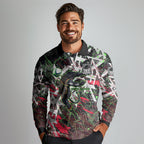 Personalised Penrith Panthers 60th Anniversary Long Sleeve Polo Shirt Abstract Graffiti - Dynamic Mascot Illustration 2026
