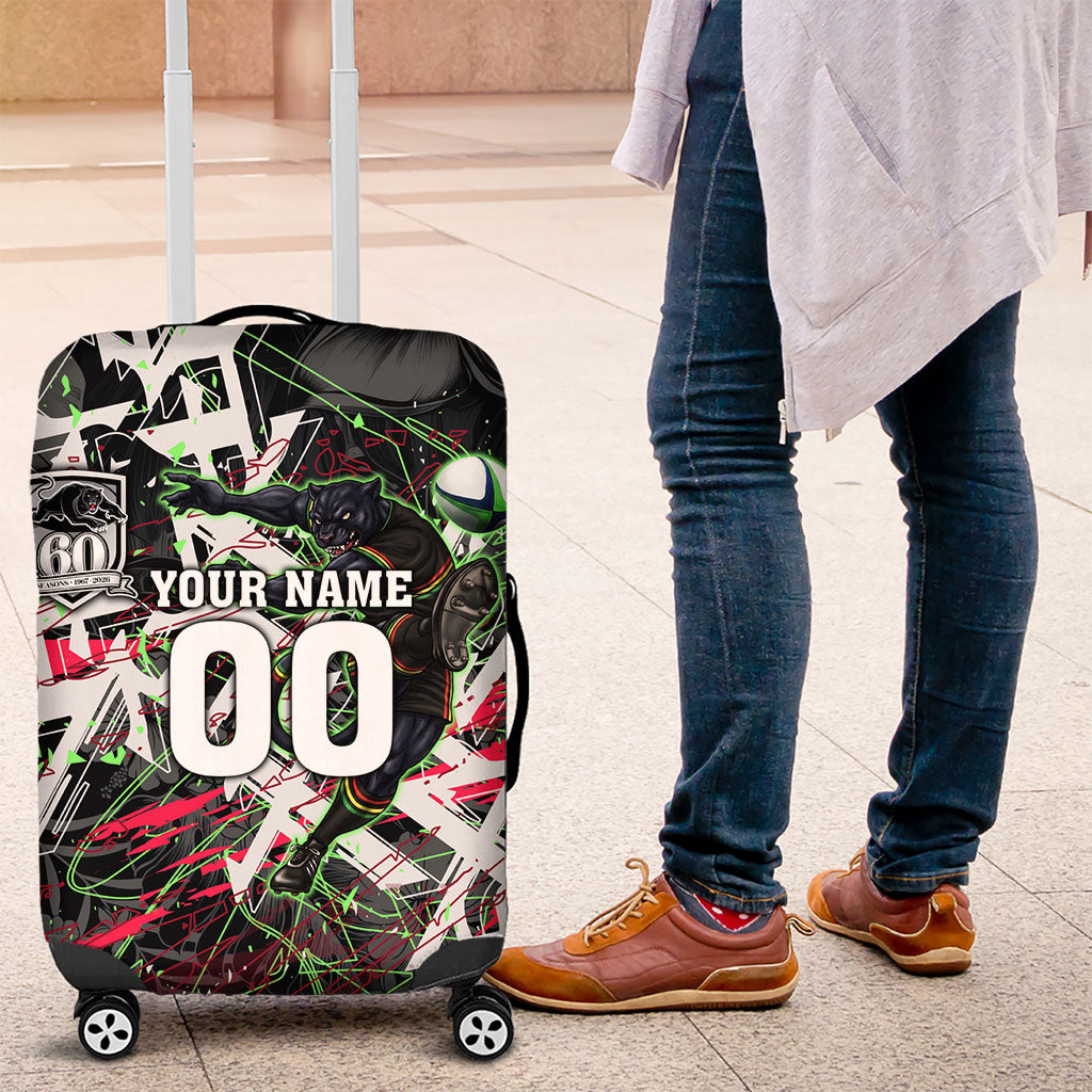 Personalised Penrith Panthers 60th Anniversary Luggage Cover Abstract Graffiti - Dynamic Mascot Illustration 2026