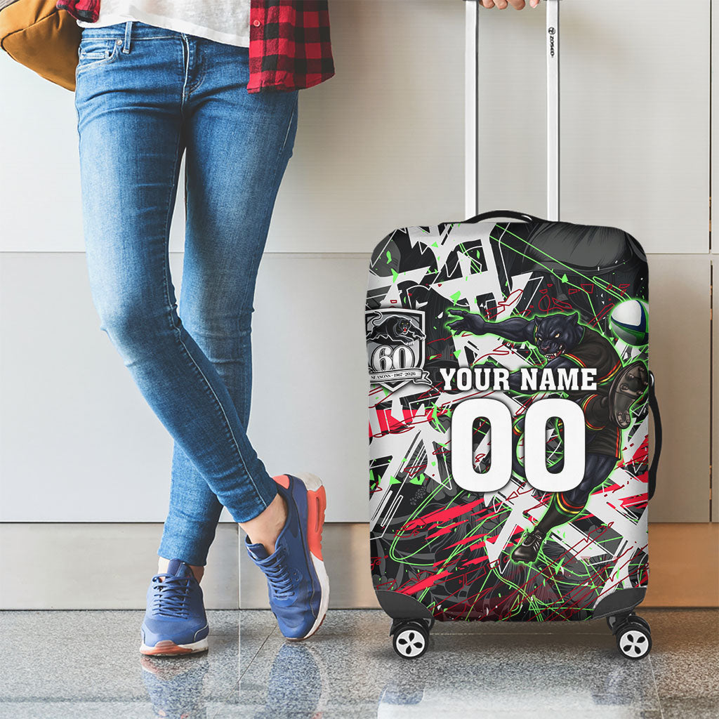Personalised Penrith Panthers 60th Anniversary Luggage Cover Abstract Graffiti - Dynamic Mascot Illustration 2026