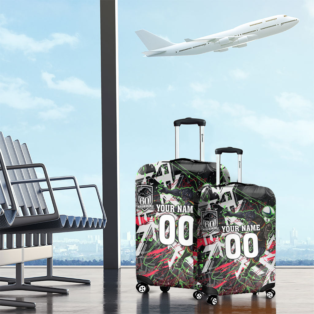 Personalised Penrith Panthers 60th Anniversary Luggage Cover Abstract Graffiti - Dynamic Mascot Illustration 2026
