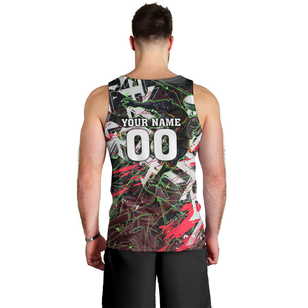 Personalised Penrith Panthers 60th Anniversary Men Tank Top Abstract Graffiti - Dynamic Mascot Illustration 2026