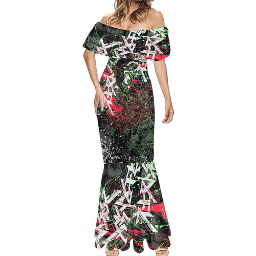 Personalised Penrith Panthers 60th Anniversary Mermaid Dress Abstract Graffiti - Dynamic Mascot Illustration 2026