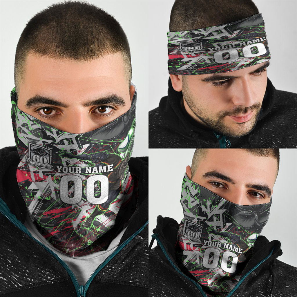 Personalised Penrith Panthers 60th Anniversary Neck Gaiter Abstract Graffiti - Dynamic Mascot Illustration 2026