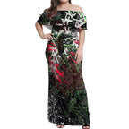 Personalised Penrith Panthers 60th Anniversary Off Shoulder Maxi Dress Abstract Graffiti - Dynamic Mascot Illustration 2026