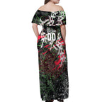 Personalised Penrith Panthers 60th Anniversary Off Shoulder Maxi Dress Abstract Graffiti - Dynamic Mascot Illustration 2026