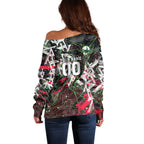 Personalised Penrith Panthers 60th Anniversary Off Shoulder Sweater Abstract Graffiti - Dynamic Mascot Illustration 2026