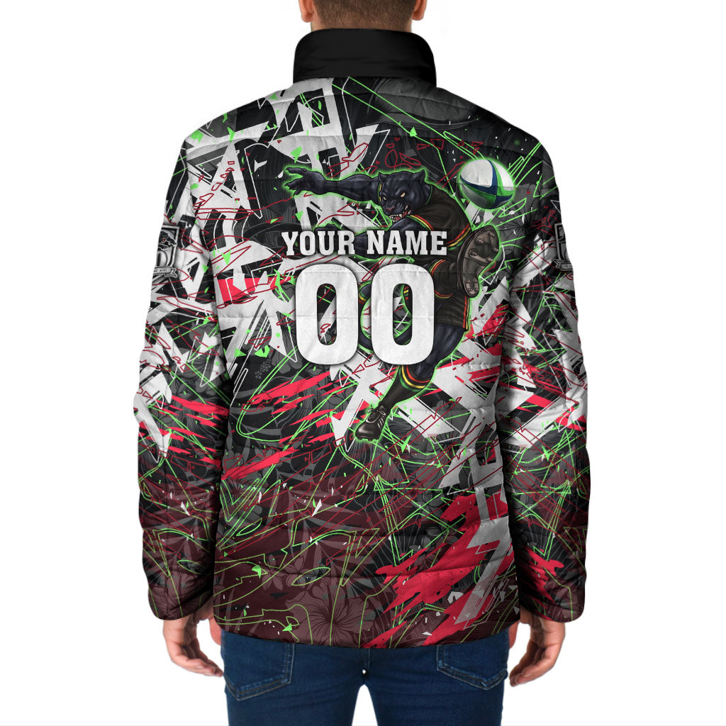 Personalised Penrith Panthers 60th Anniversary Padded Jacket Abstract Graffiti - Dynamic Mascot Illustration 2026