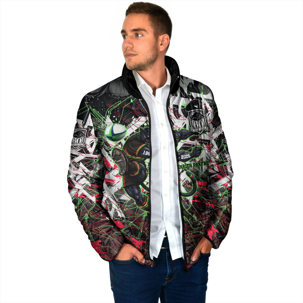 Personalised Penrith Panthers 60th Anniversary Padded Jacket Abstract Graffiti - Dynamic Mascot Illustration 2026