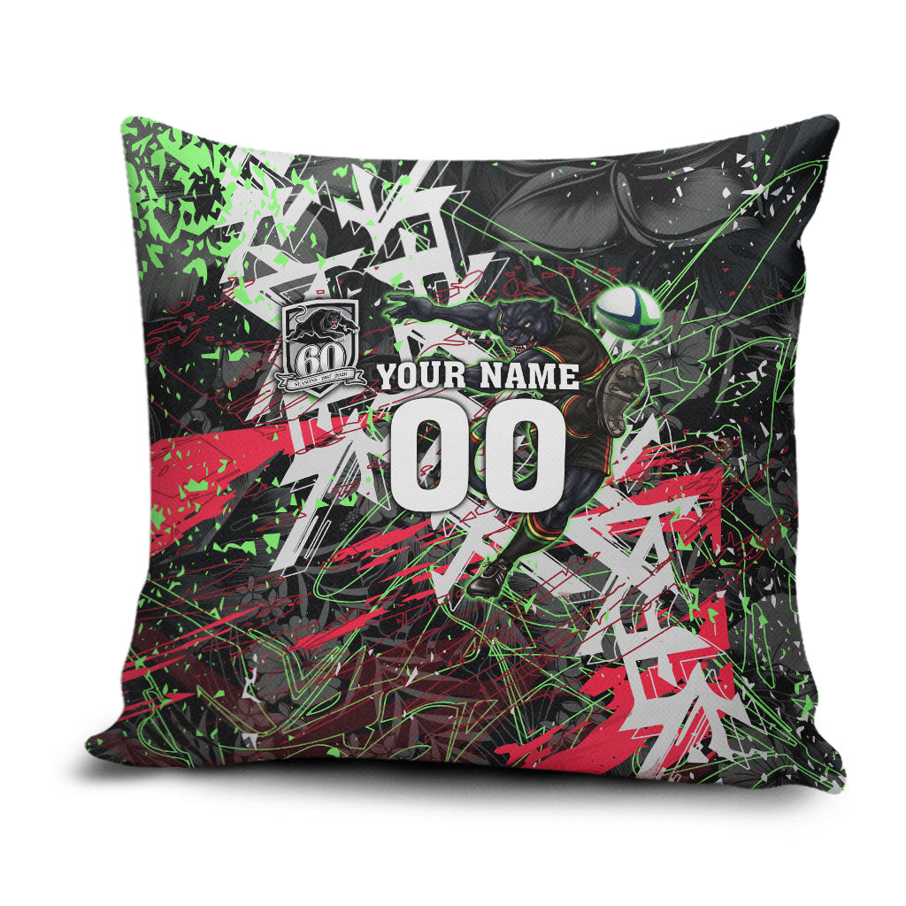 Personalised Penrith Panthers 60th Anniversary Pillow Cover Abstract Graffiti - Dynamic Mascot Illustration 2026