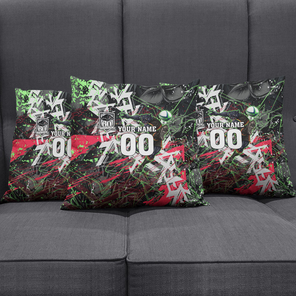 Personalised Penrith Panthers 60th Anniversary Pillow Cover Abstract Graffiti - Dynamic Mascot Illustration 2026