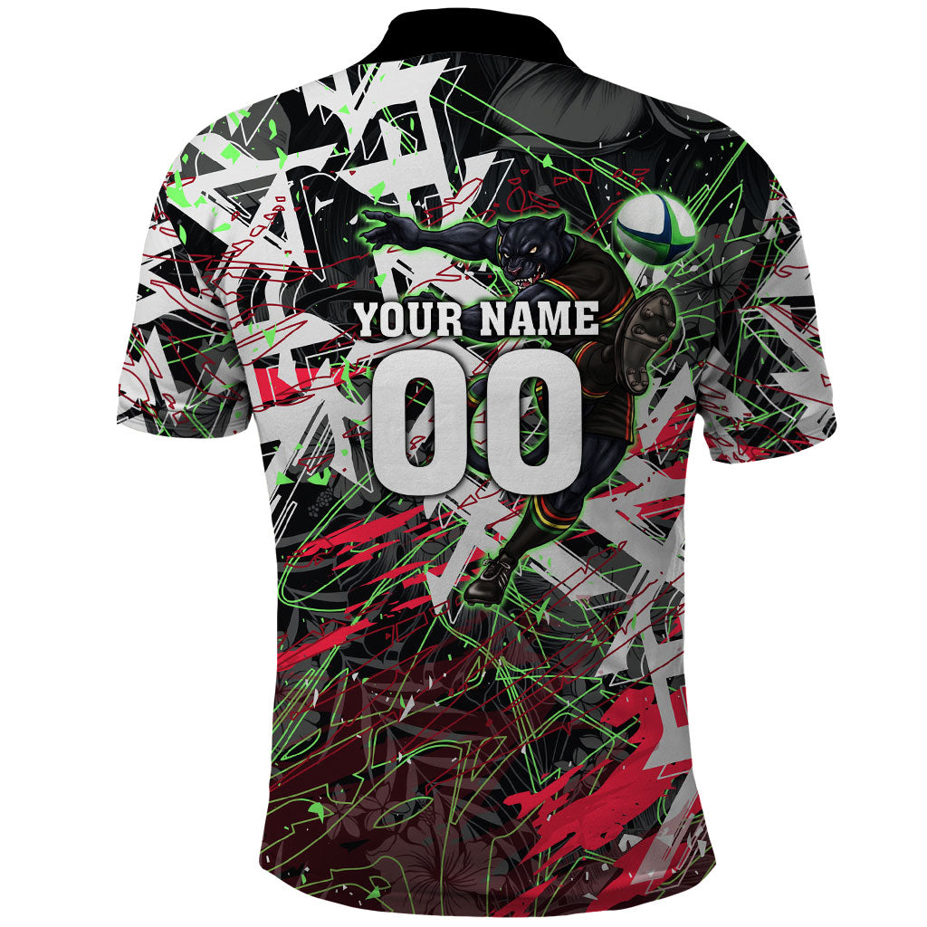 Personalised Penrith Panthers 60th Anniversary Polo Shirt Abstract Graffiti - Dynamic Mascot Illustration 2026