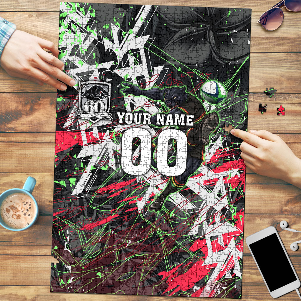 Personalised Penrith Panthers 60th Anniversary Puzzle Abstract Graffiti - Dynamic Mascot Illustration 2026