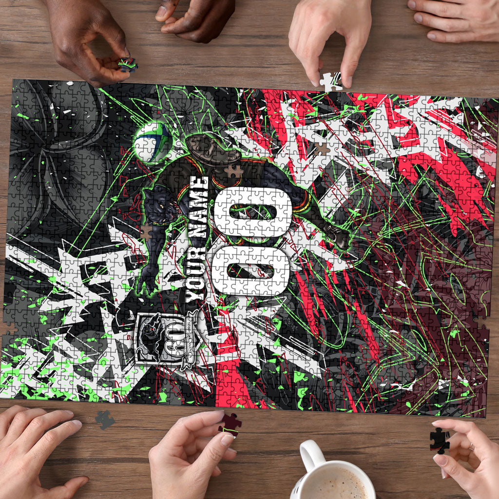 Personalised Penrith Panthers 60th Anniversary Puzzle Abstract Graffiti - Dynamic Mascot Illustration 2026