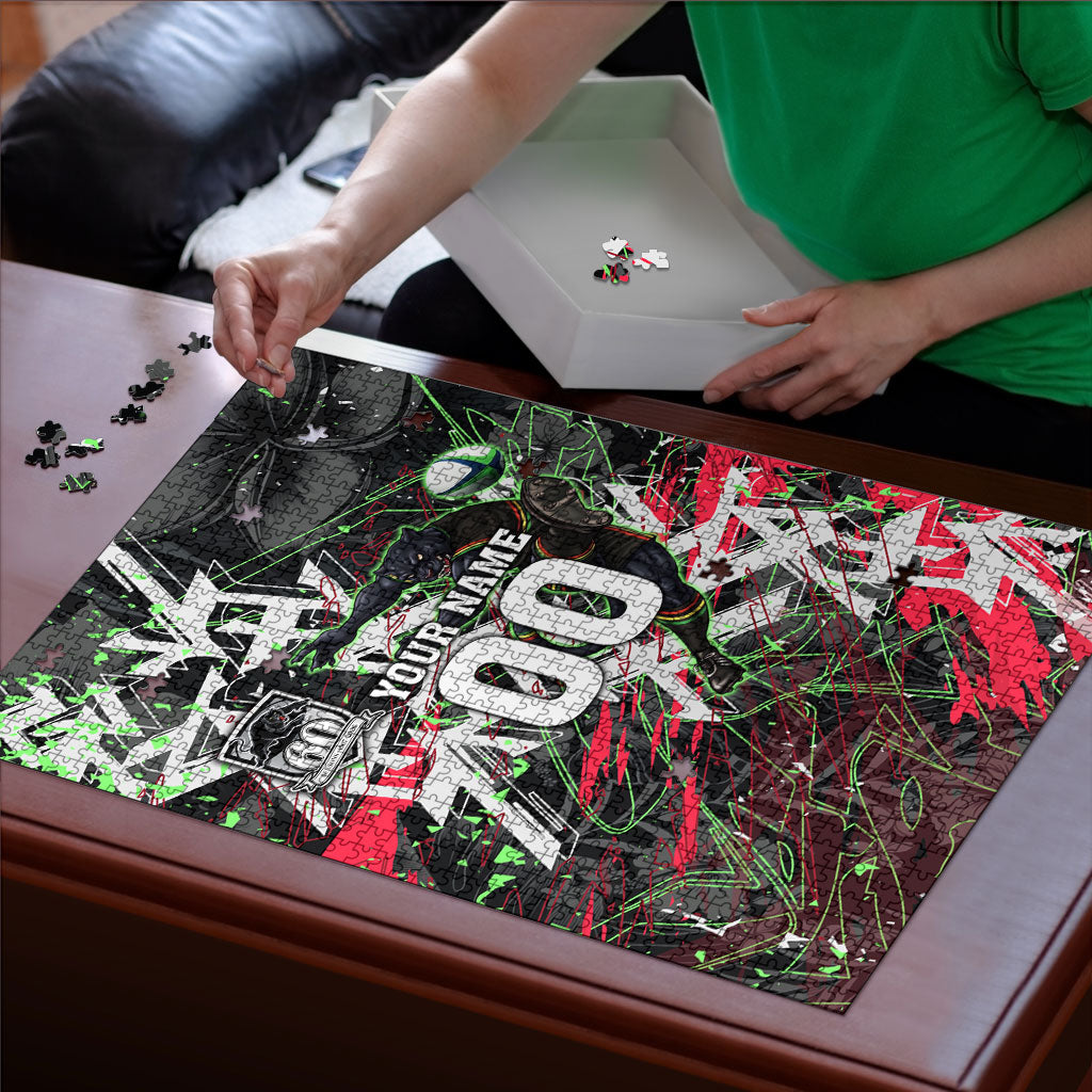 Personalised Penrith Panthers 60th Anniversary Puzzle Abstract Graffiti - Dynamic Mascot Illustration 2026