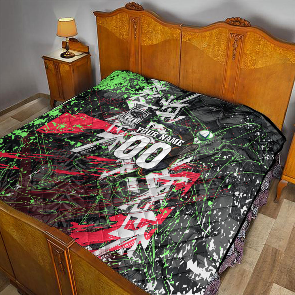 Personalised Penrith Panthers 60th Anniversary Quilt Abstract Graffiti - Dynamic Mascot Illustration 2026