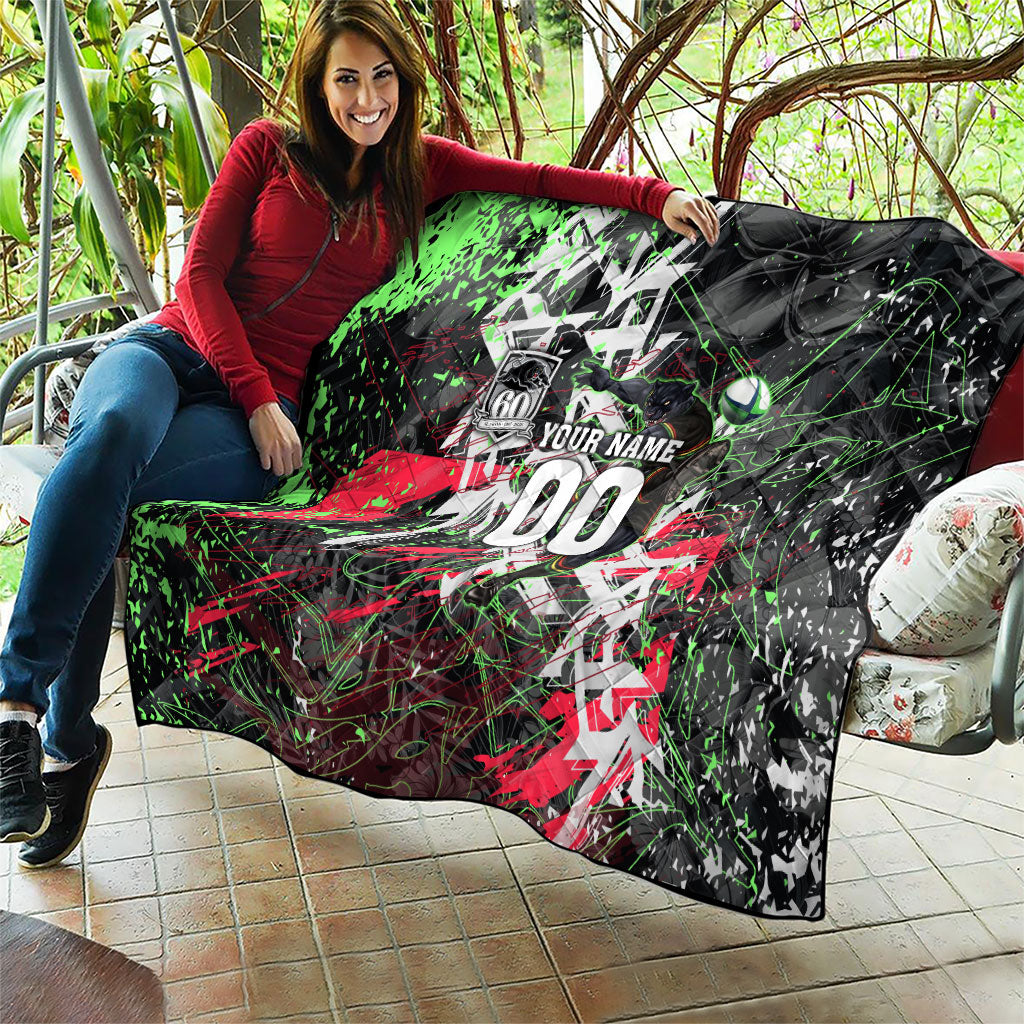 Personalised Penrith Panthers 60th Anniversary Quilt Abstract Graffiti - Dynamic Mascot Illustration 2026