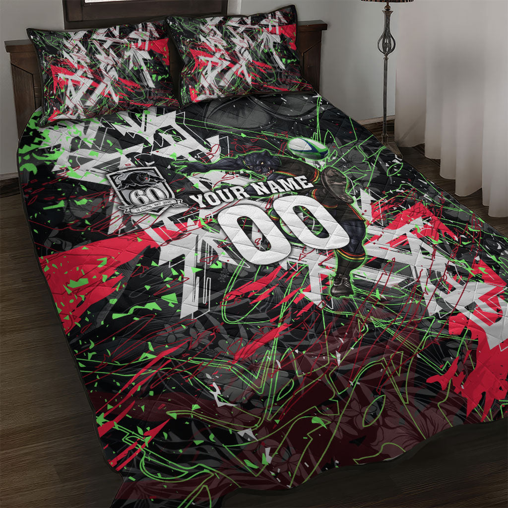 Personalised Penrith Panthers 60th Anniversary Quilt Bed Set Abstract Graffiti - Dynamic Mascot Illustration 2026