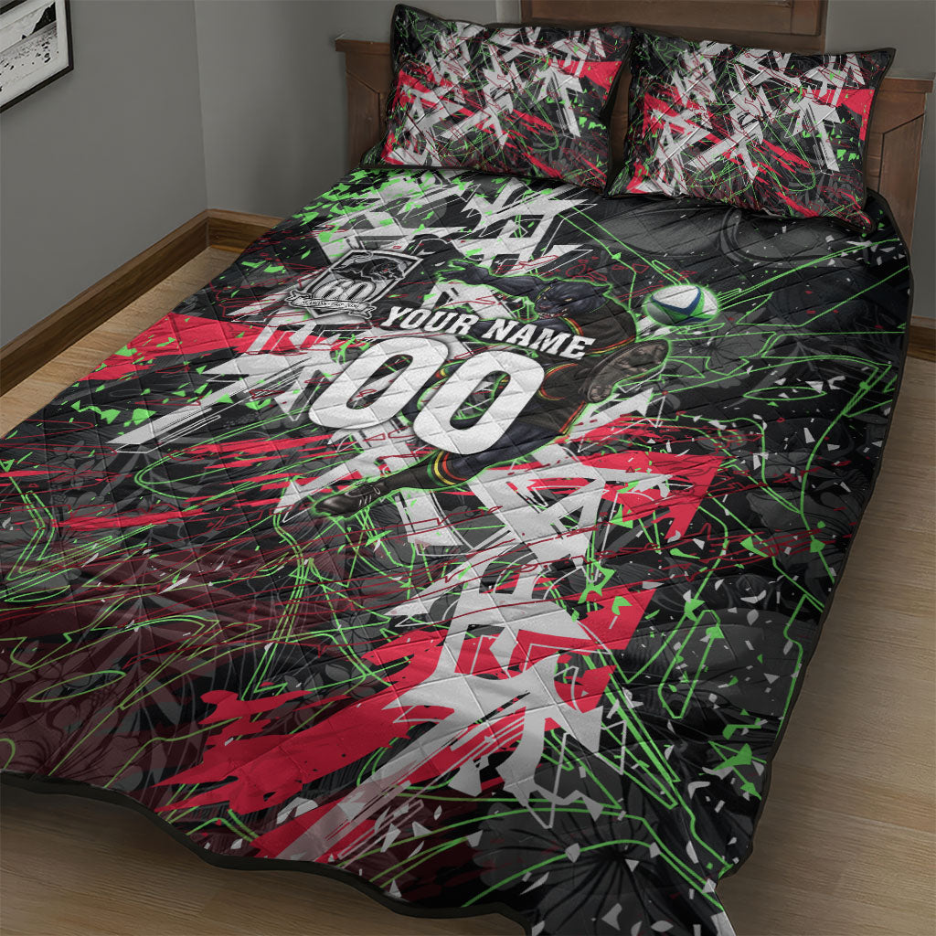 Personalised Penrith Panthers 60th Anniversary Quilt Bed Set Abstract Graffiti - Dynamic Mascot Illustration 2026
