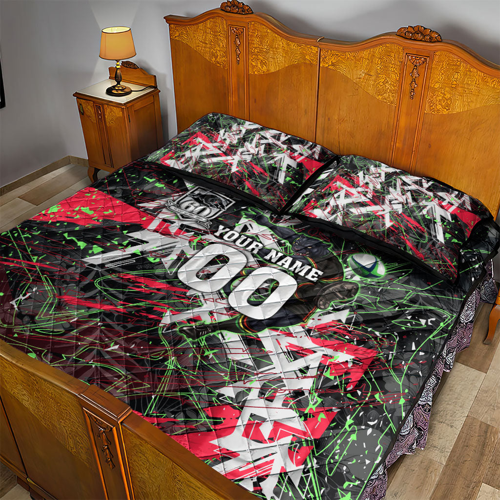 Personalised Penrith Panthers 60th Anniversary Quilt Bed Set Abstract Graffiti - Dynamic Mascot Illustration 2026