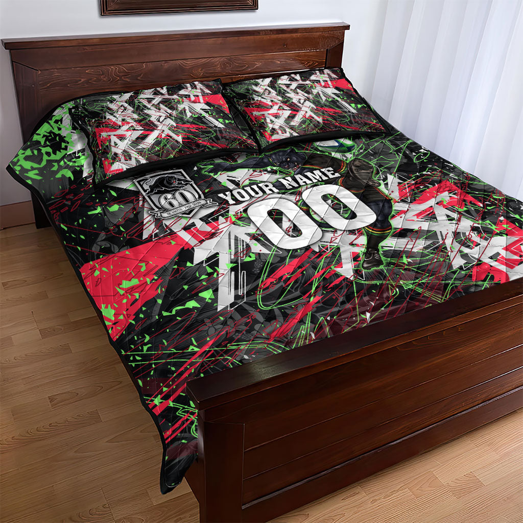 Personalised Penrith Panthers 60th Anniversary Quilt Bed Set Abstract Graffiti - Dynamic Mascot Illustration 2026