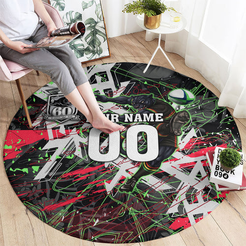 Personalised Penrith Panthers 60th Anniversary Round Carpet Abstract Graffiti - Dynamic Mascot Illustration 2026
