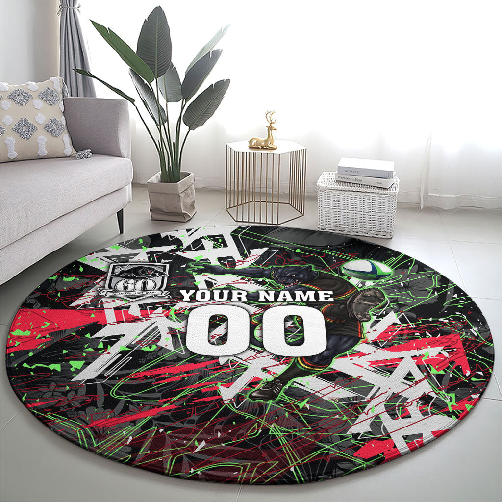 Personalised Penrith Panthers 60th Anniversary Round Carpet Abstract Graffiti - Dynamic Mascot Illustration 2026