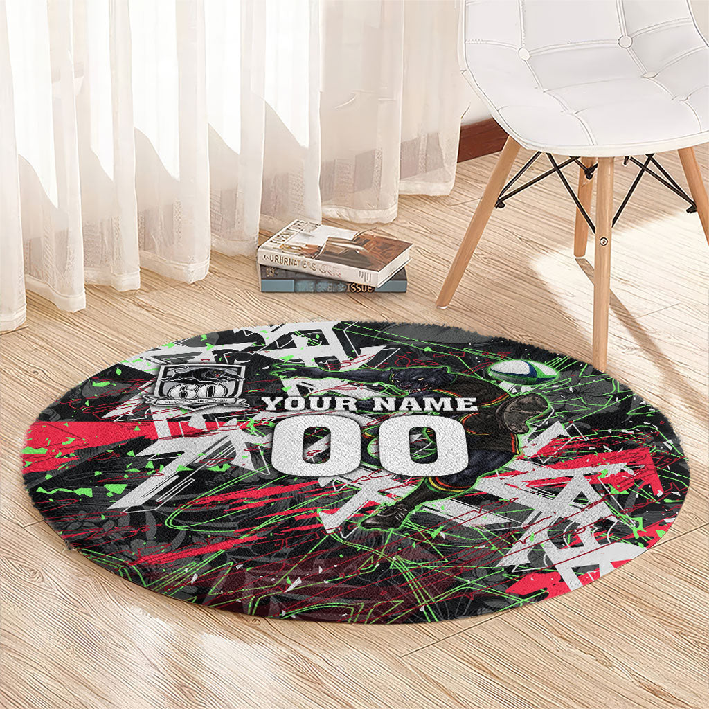 Personalised Penrith Panthers 60th Anniversary Round Carpet Abstract Graffiti - Dynamic Mascot Illustration 2026