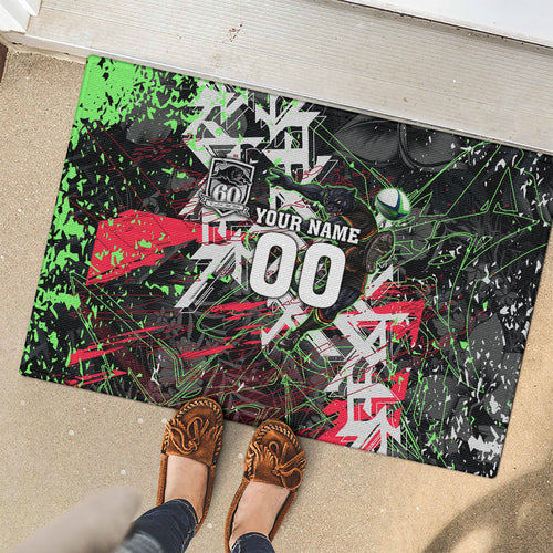 Personalised Penrith Panthers 60th Anniversary Rubber Doormat Abstract Graffiti - Dynamic Mascot Illustration 2026