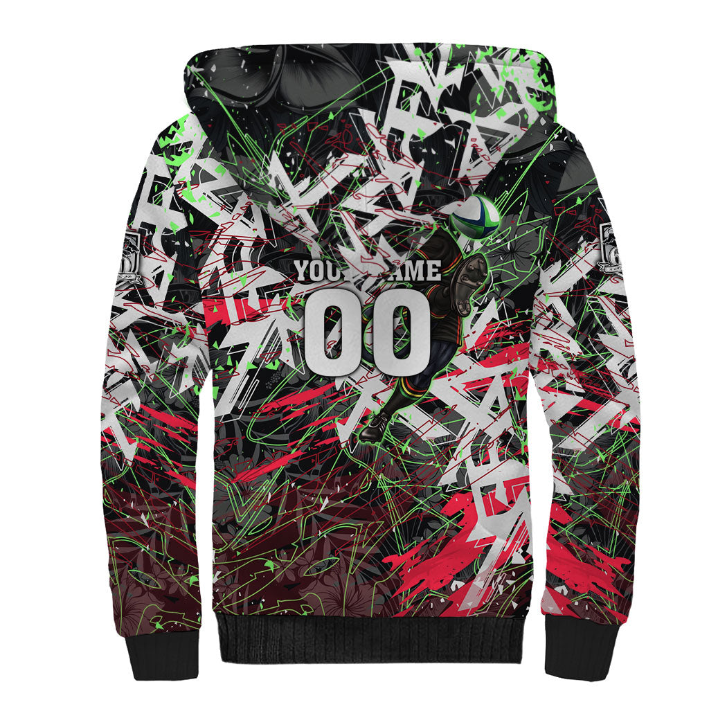 Personalised Penrith Panthers 60th Anniversary Sherpa Hoodie Abstract Graffiti - Dynamic Mascot Illustration 2026