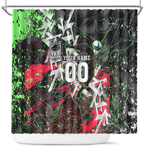 Personalised Penrith Panthers 60th Anniversary Shower Curtain Abstract Graffiti - Dynamic Mascot Illustration 2026
