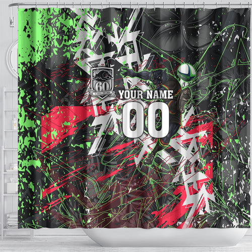 Personalised Penrith Panthers 60th Anniversary Shower Curtain Abstract Graffiti - Dynamic Mascot Illustration 2026
