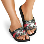 Personalised Penrith Panthers 60th Anniversary Slide Sandals Abstract Graffiti - Dynamic Mascot Illustration 2026