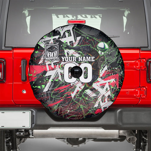 Personalised Penrith Panthers 60th Anniversary Spare Tire Cover Abstract Graffiti - Dynamic Mascot Illustration 2026