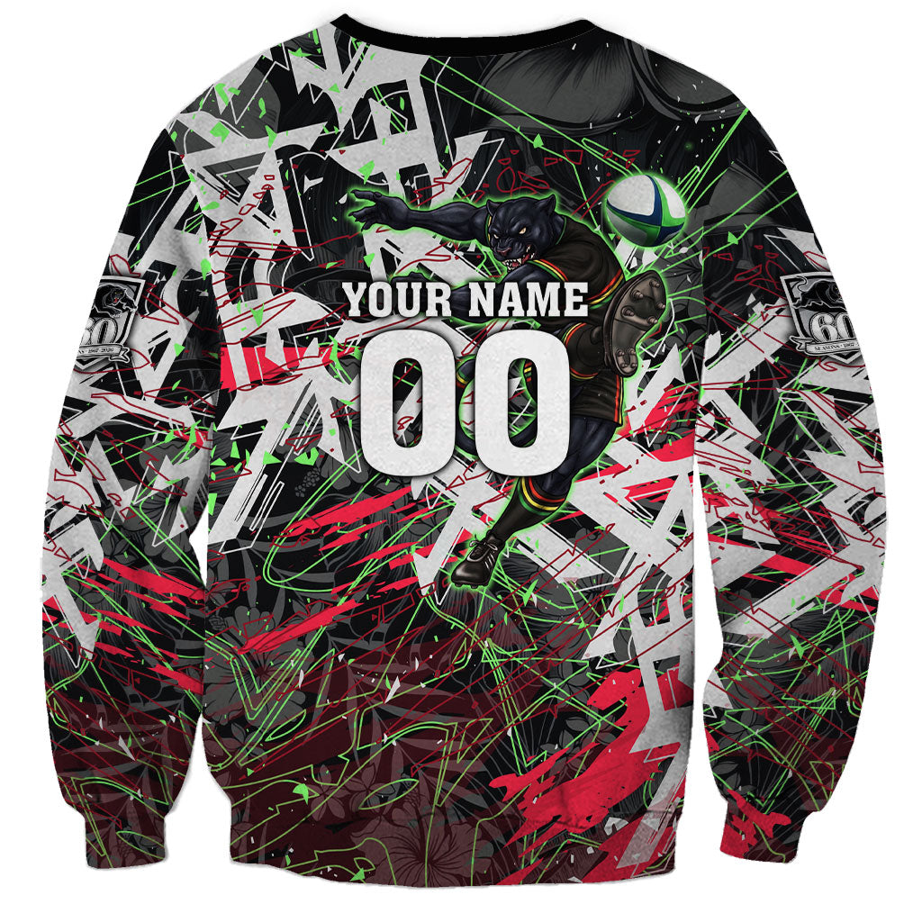Personalised Penrith Panthers 60th Anniversary Sweatshirt Abstract Graffiti - Dynamic Mascot Illustration 2026