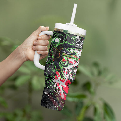 Personalised Penrith Panthers 60th Anniversary Tumbler With Handle Abstract Graffiti - Dynamic Mascot Illustration 2026